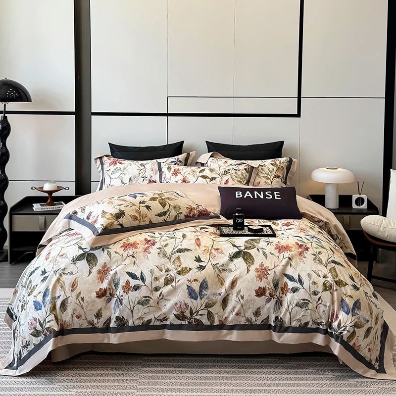 1000TC Egyptian Cotton Luxury Digital Printing Queen King Size Bedding Set