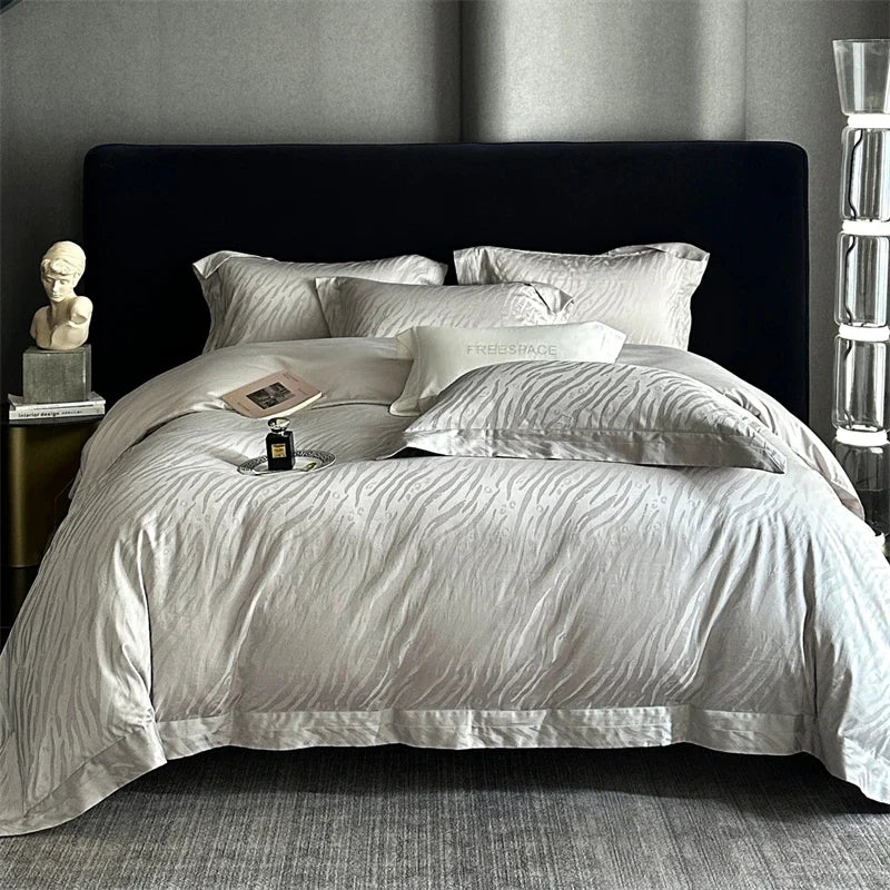Premium 1000TC Egyptian Cotton Jacquard Luxury 4Pcs Bedding Set