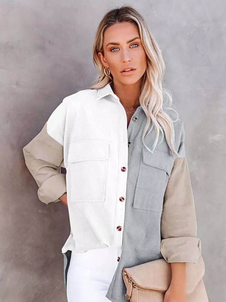 Corduroy Huescape Patchwork Shirt
