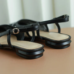 Round Head Sheepskin Low Heel