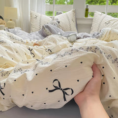 Korean Wrinkled Double Layered Yarn Bedding Sets