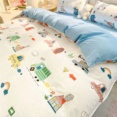Cool Cars Duvet Cover Set with Zipper Kawaii Boys Girls Bed Sheet Pillowcases No Filler Twin Double Size Cute Bedding Set