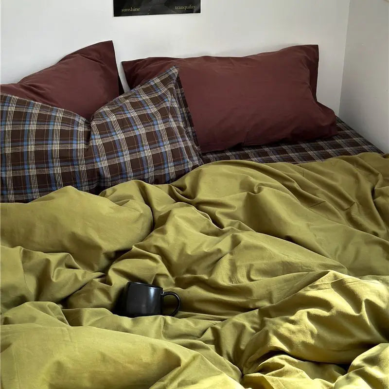 Green Plaid Bedding Set