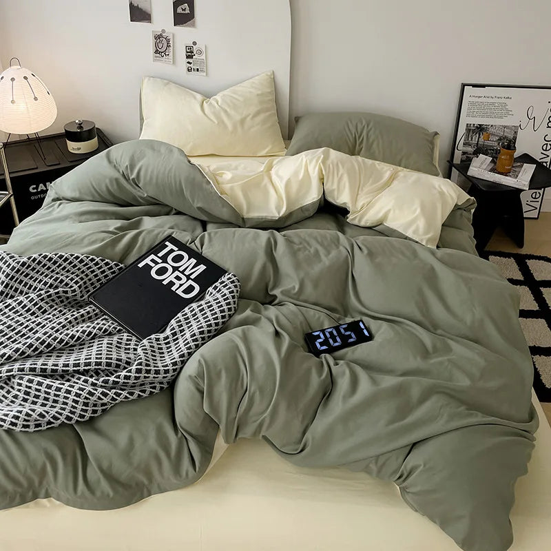 Solid Color Brushed Microfiber Bedding Set