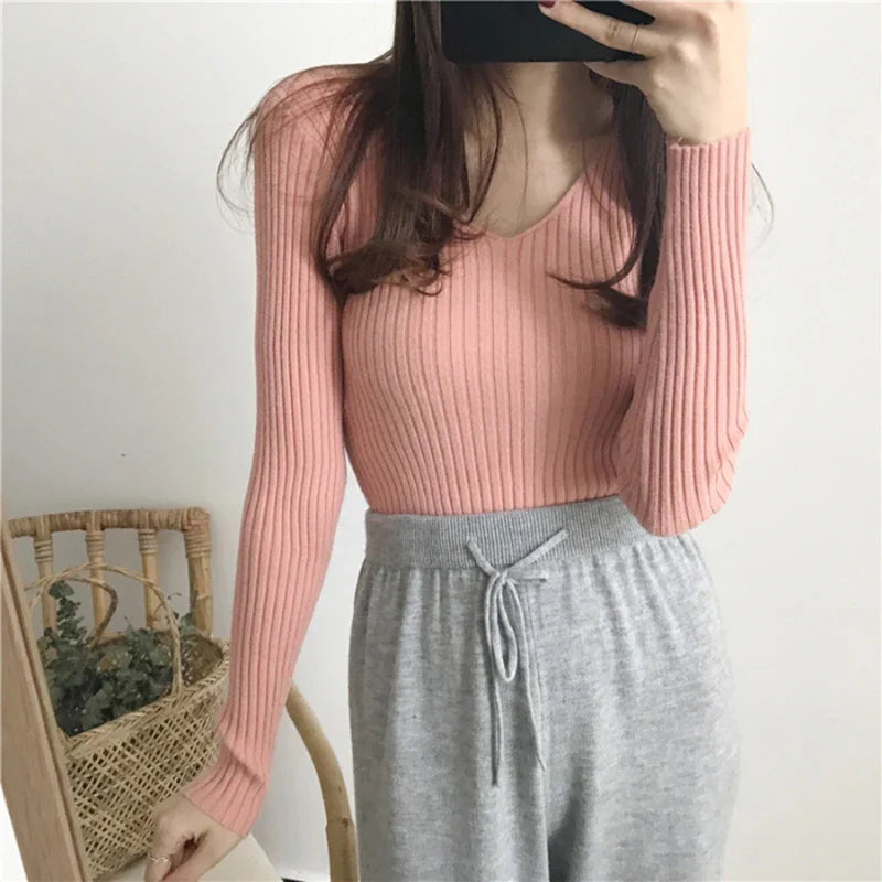 Zenna V Neck Knitted Top