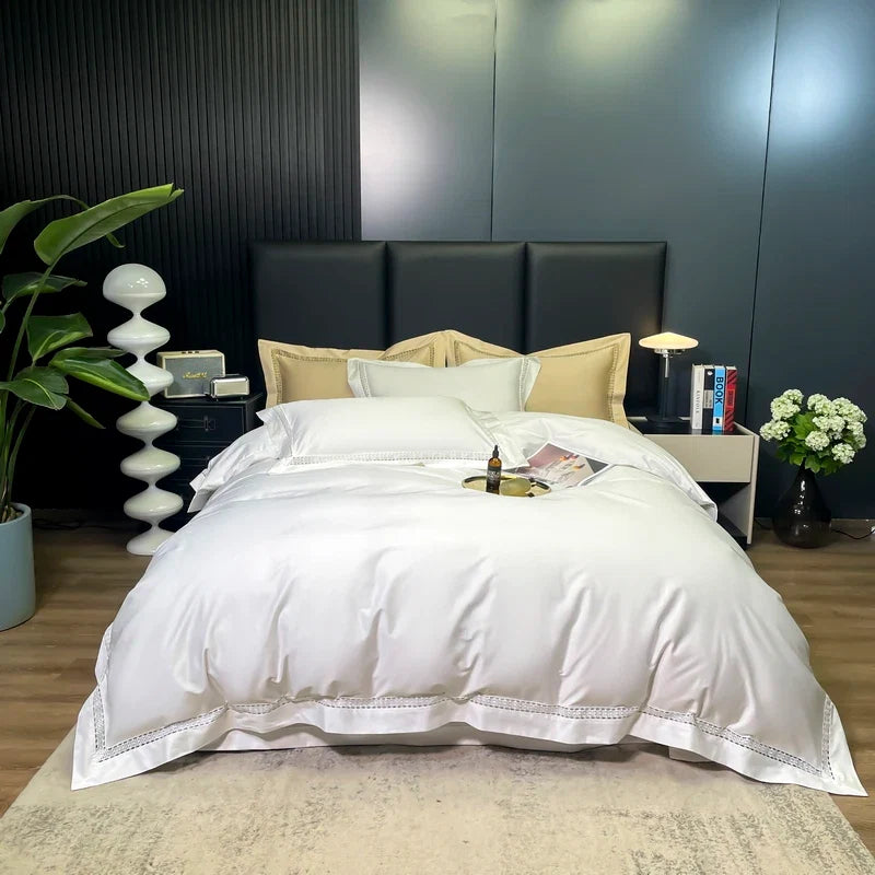 4Pcs Luxury 1000TC Egyptian Cotton White Hotel Style Bedding Set