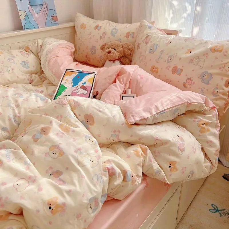 Cool Cars Duvet Cover Set with Zipper Kawaii Boys Girls Bed Sheet Pillowcases No Filler Twin Double Size Cute Bedding Set