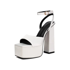 Blue Satin Peep Toe Shoes