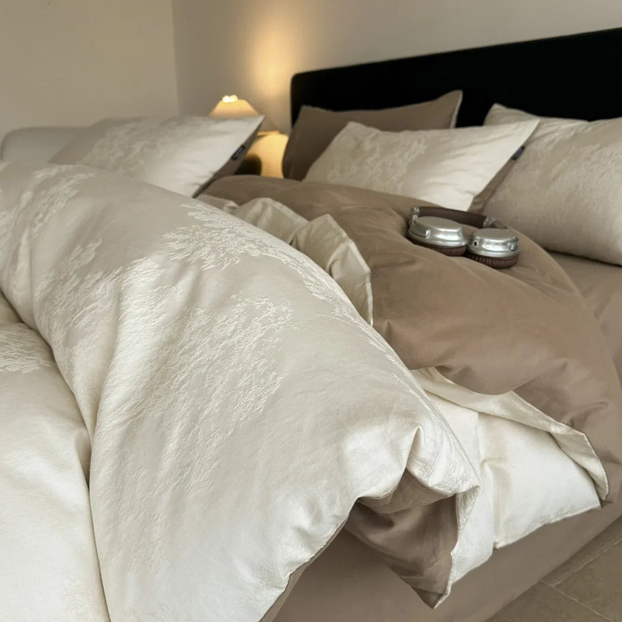 Thick Woven Cotton Jacquard 4 Piece Bed Set Luxury Pure Cotton Duvet Cover Sheet Set