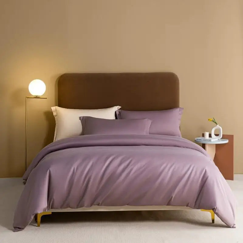 1000TC Egyptian Cotton Luxury Solid Color Duvet Cover Ultra Soft Comfortable Elastic Fitted Bed Sheet Pillowcases Twin Double