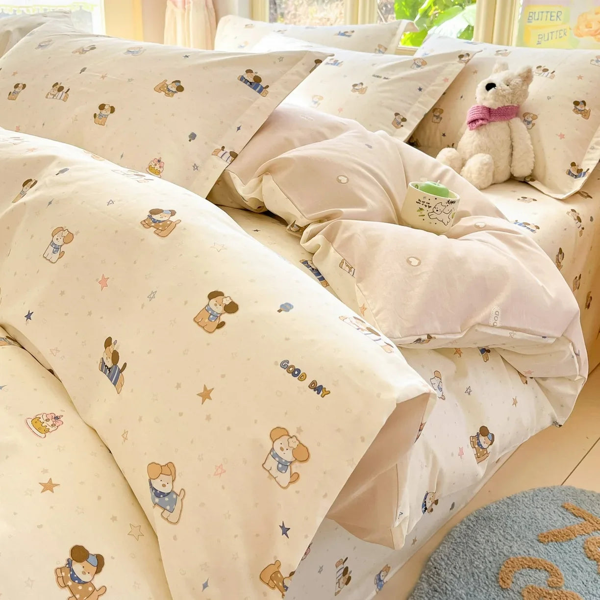 Pastoral Style Florals 100% Cotton Duvet Cover Soft Skin Friendly Single Double Bed Covers Pillowcases Queen King Bedding Set