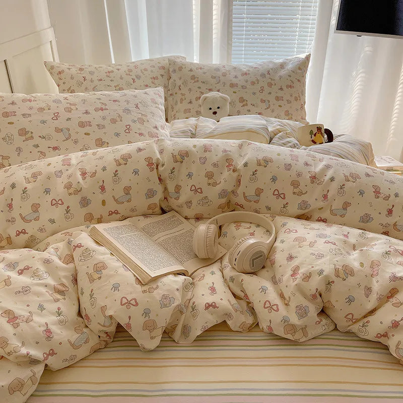 Cotton Long Staple Cotton 4 Pcs Bedding Set