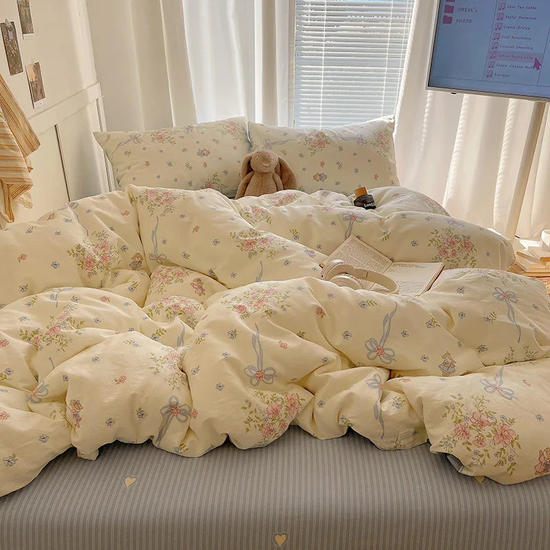 Cotton Long Staple Cotton 4 Pcs Bedding Set