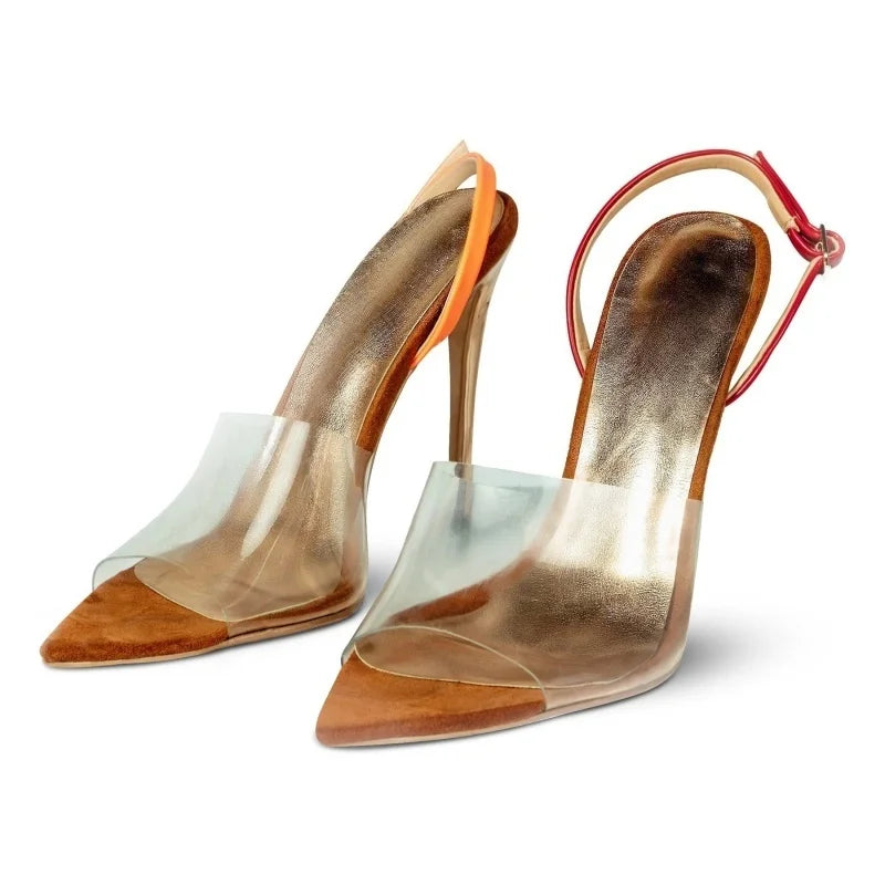 Transparent PVC Peep toe Banquet Shoes