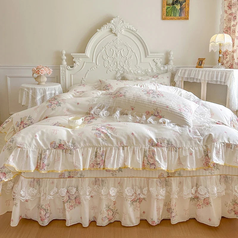 100% Cotton Floral Print Bedding Set