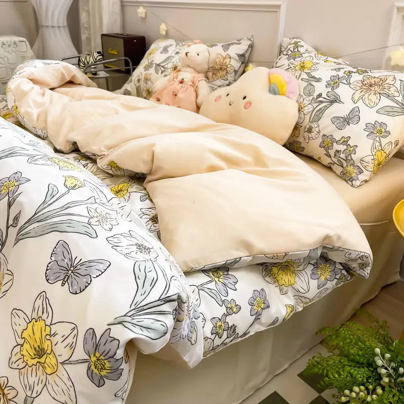 Ins Floral Bedding Set