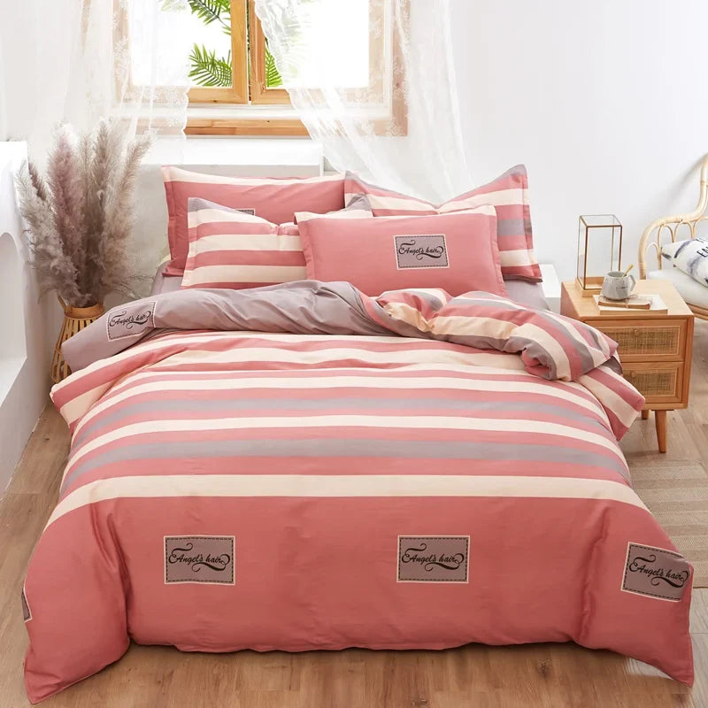 Pastoral Printed Quilt Covers 1PCS All Cotton Soft Comforter Cover Strip Simple Duvet Cover for Single Double Bed of 120 200