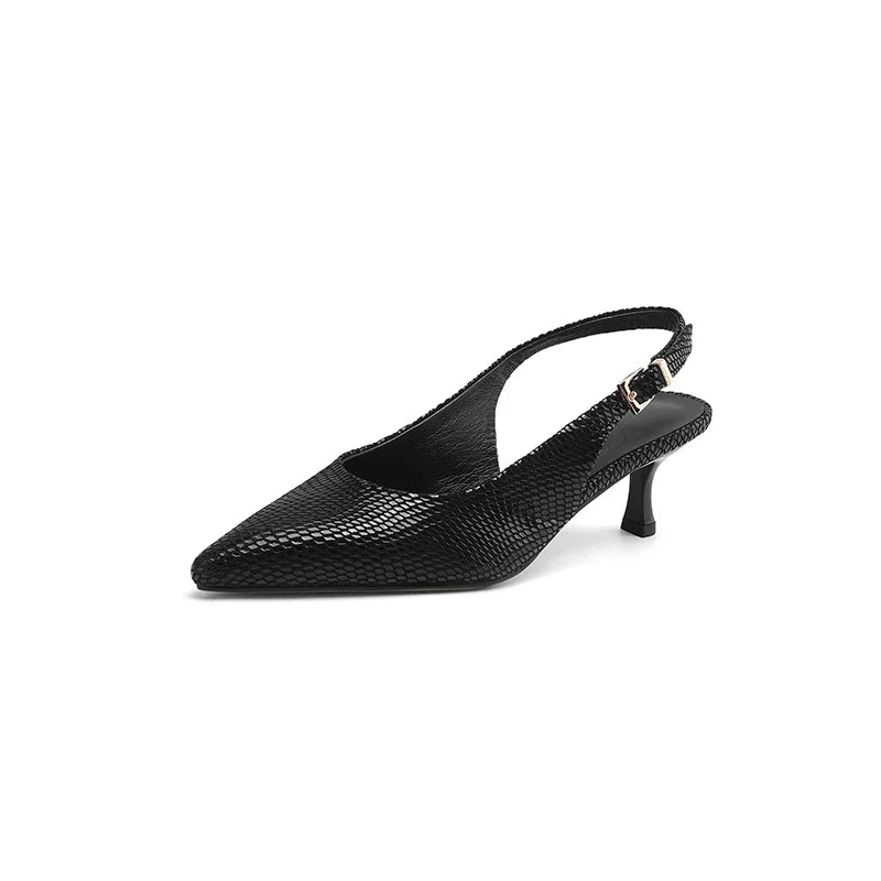 snake patterned sheepskin pointed thin Heel