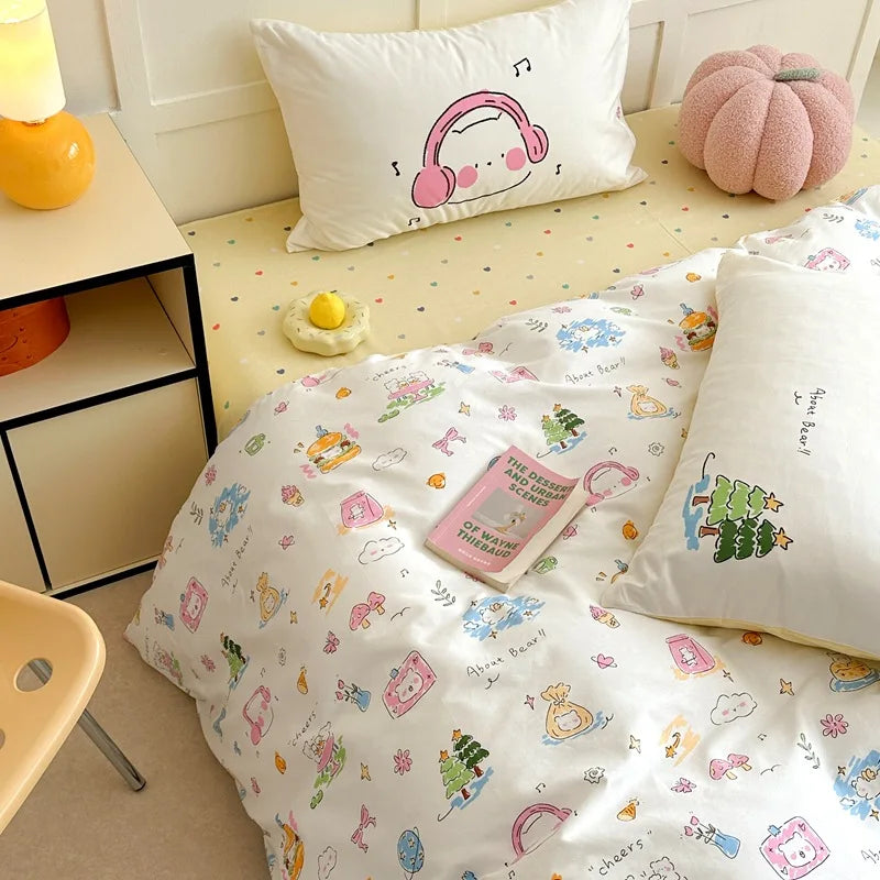 Cotton Long Staple Cotton 4 Pcs Bedding Set