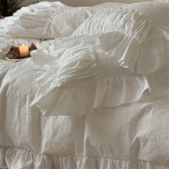 100% Cotton White Vintage French Princess Wedding Bedding Set