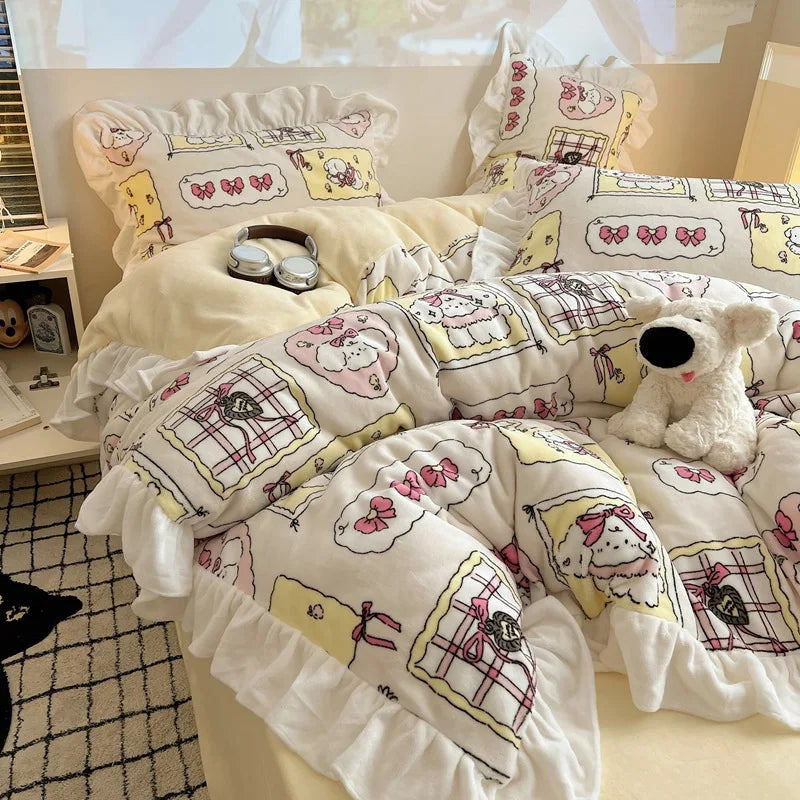 Princess Style Velet Bedding Set