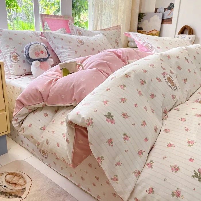 Korean Printed Duvet Cover Twin Queen Soft Comforter Covers Washable Single Double Bedding Home Quilts Cover  (No Pillowcase)