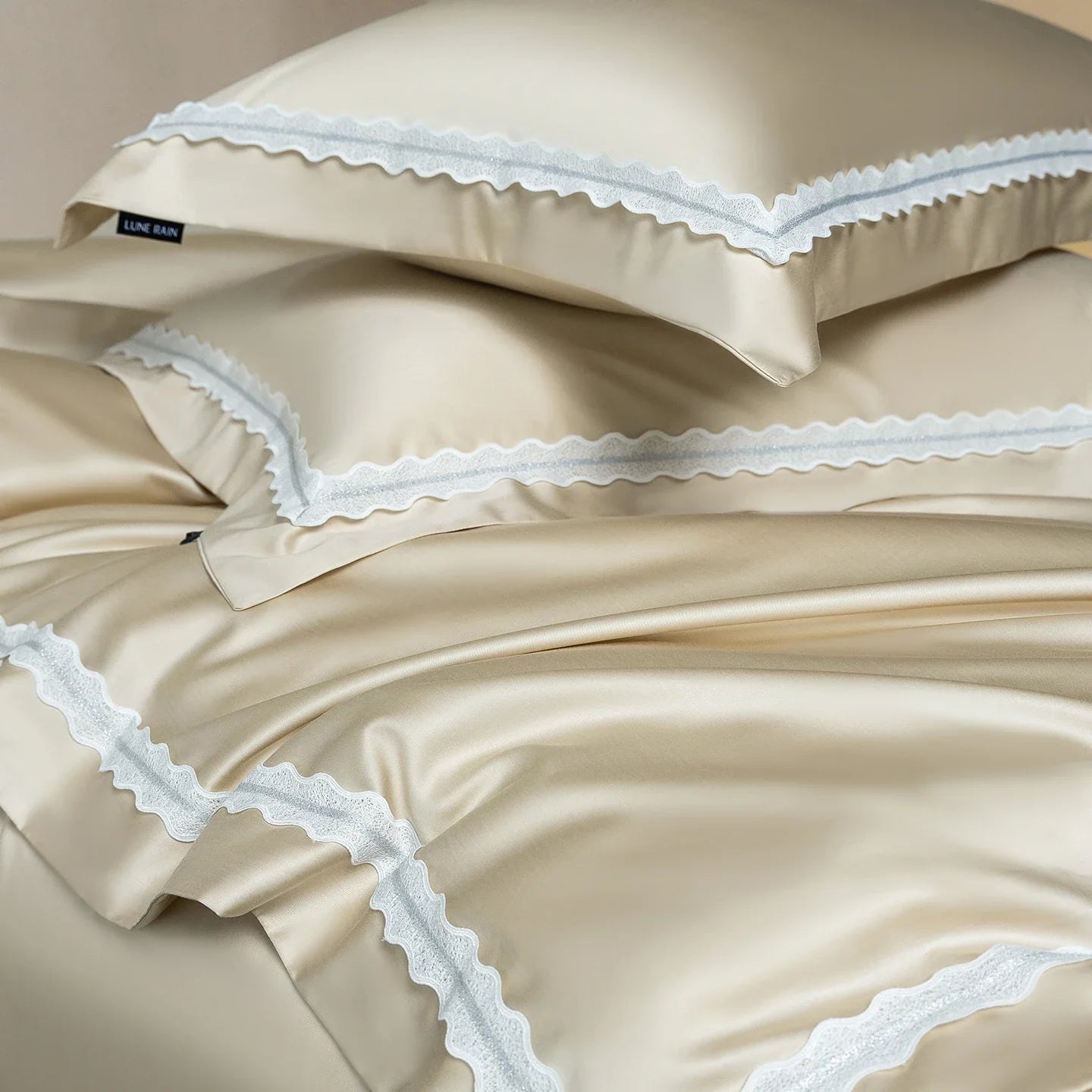 Luxury 1000TC Lyocell Cotton Soft Silky Solid Color Simple Bedding Set