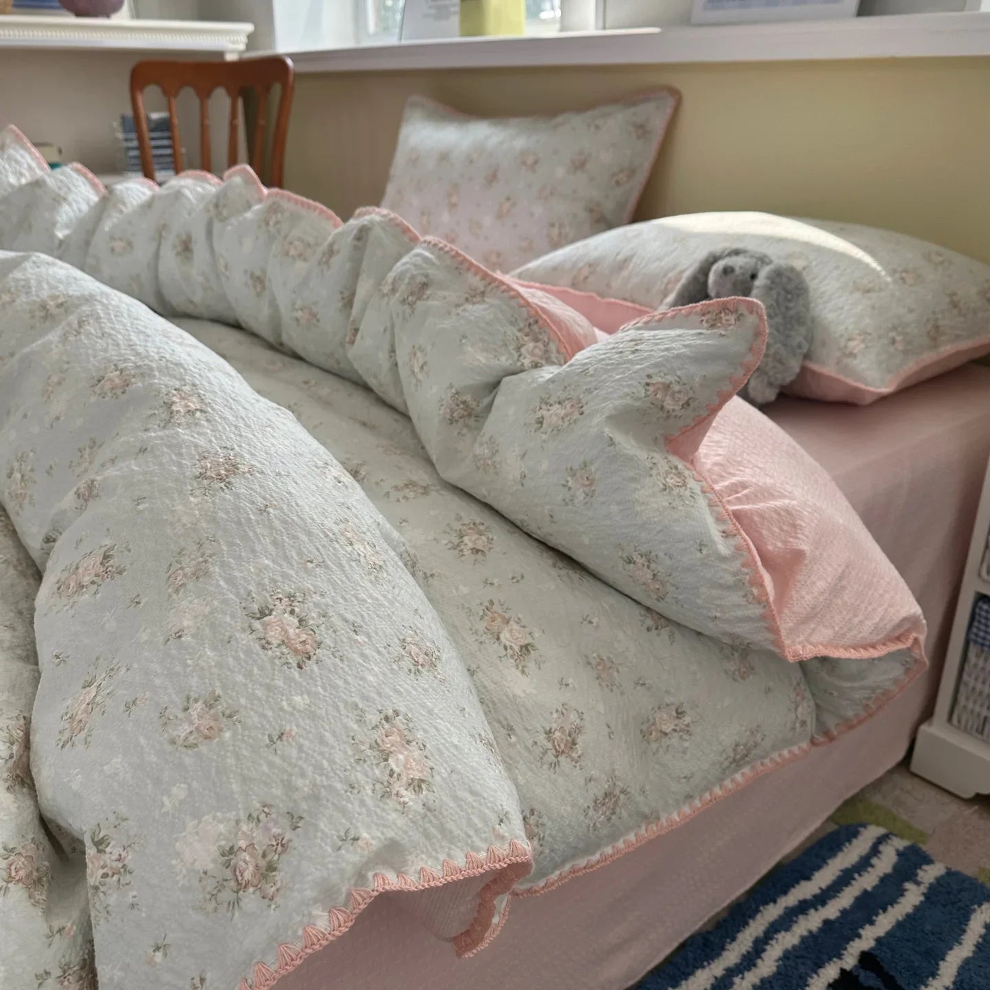 Pure Cotton 4 Piece Bed Sheet Set Dormitory Bedding Twin Full Queen King Size Soft Breathable