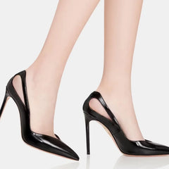 Black PU Hollow Banquet Shoes