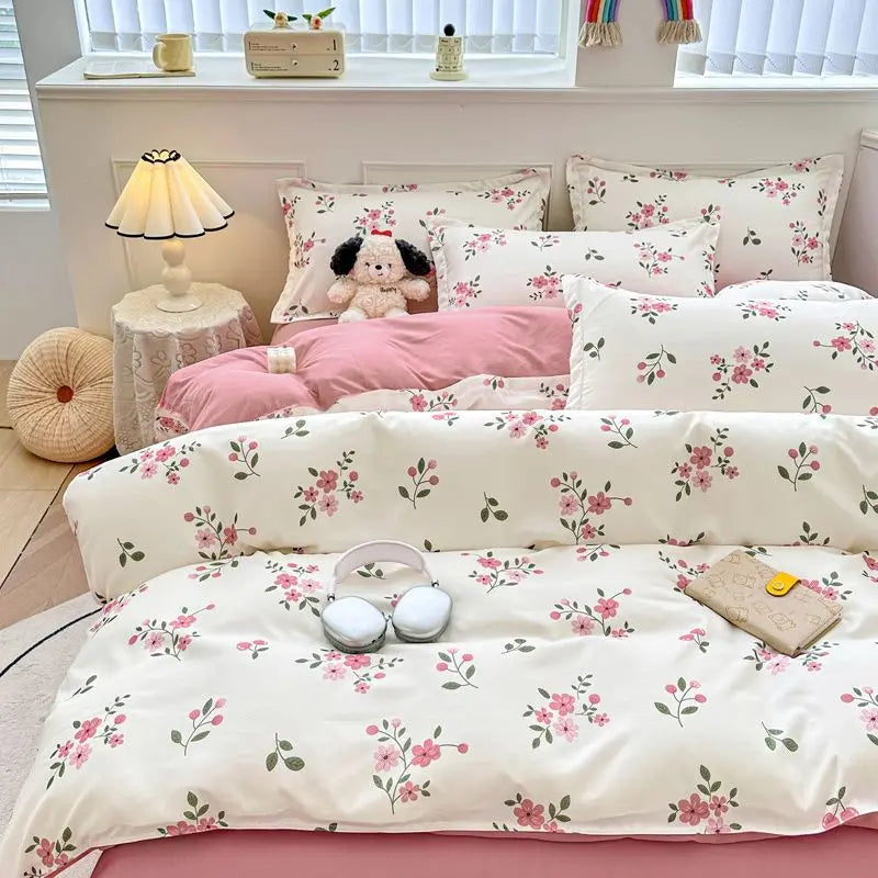 White Pink Bedding Set