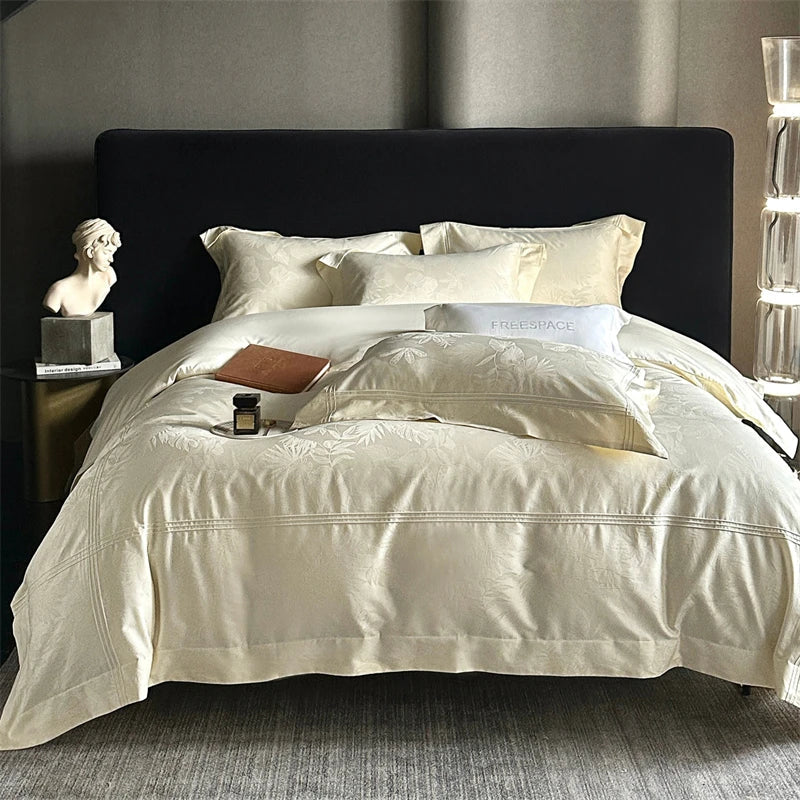 Premium 1000TC Egyptian Cotton Jacquard Luxury 4Pcs Bedding Set