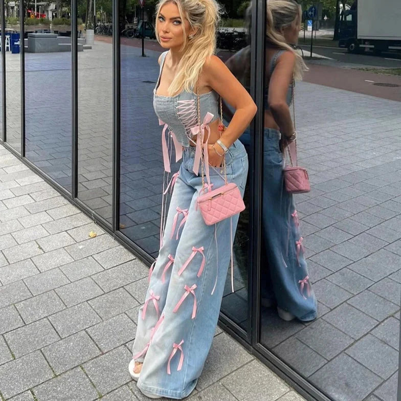 The Final Bow Down Wide Leg Jeans