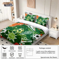 Customized Duvet Cover Set Soccer Football Sports Theme Bedding Set