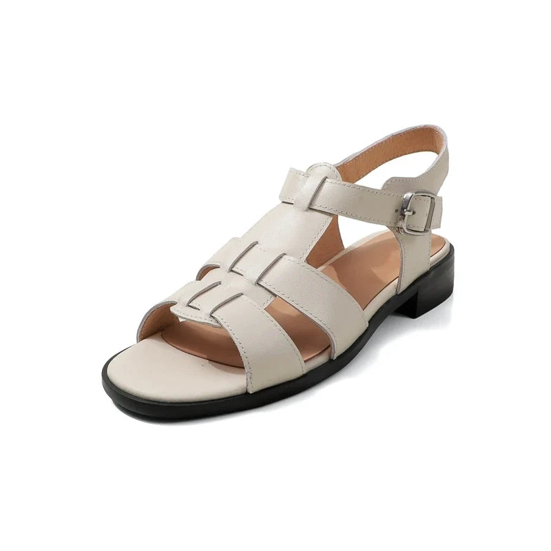cowhide low Heel