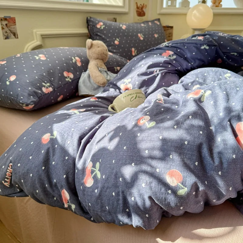 Wave Point Washed Cotton Bedding Set