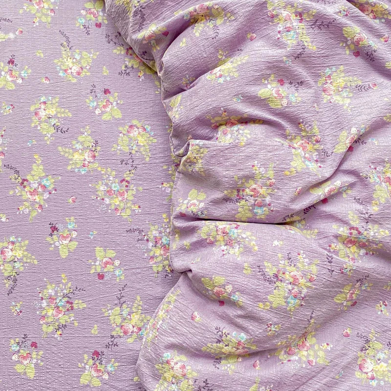 3pc Pink Flower Printed Duvet Cover Sets Floral Style High Quality Soft Bedding Queen Size Duvets Cover with Pillowcase