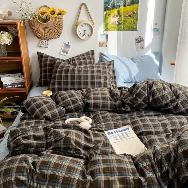 Green Plaid Bedding Set