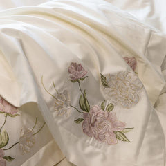 1000TC Egyptian Cotton Luxury Flowers Embroidery Bedding Set