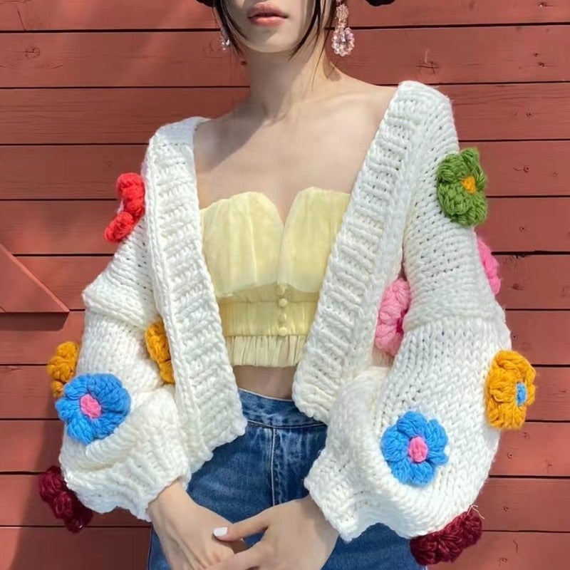 Iris Floral Knitted Cardigan
