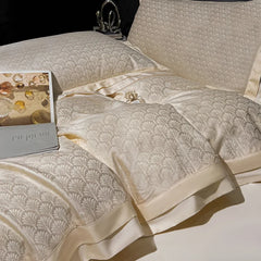 Lyocell Cotton Jacquard Soft Silky Luxury Bedding Set