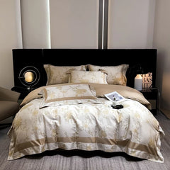1000TC Lyocell Cotton Jacquard Patchwork European Luxury Bedding Set