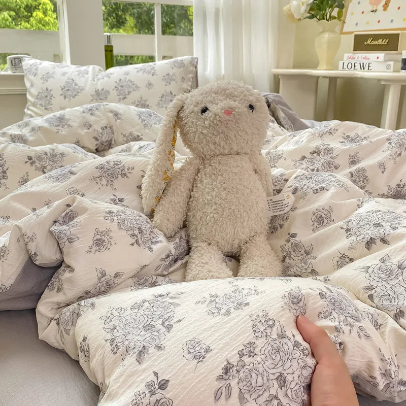 Korean Wrinkled Double Layered Yarn Bedding Sets