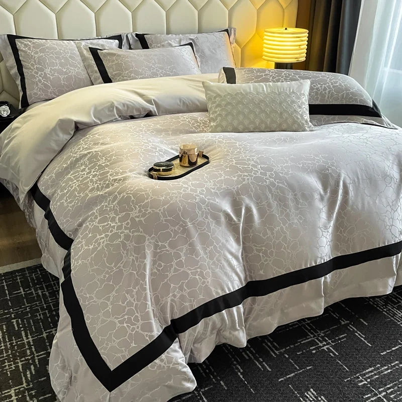 Marble Texture Jacquard Luxury Bedding Set