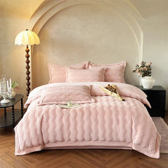 Princess Style Faux Fur Short Plush Velvet Warm Thickened  Winter Bedding Set