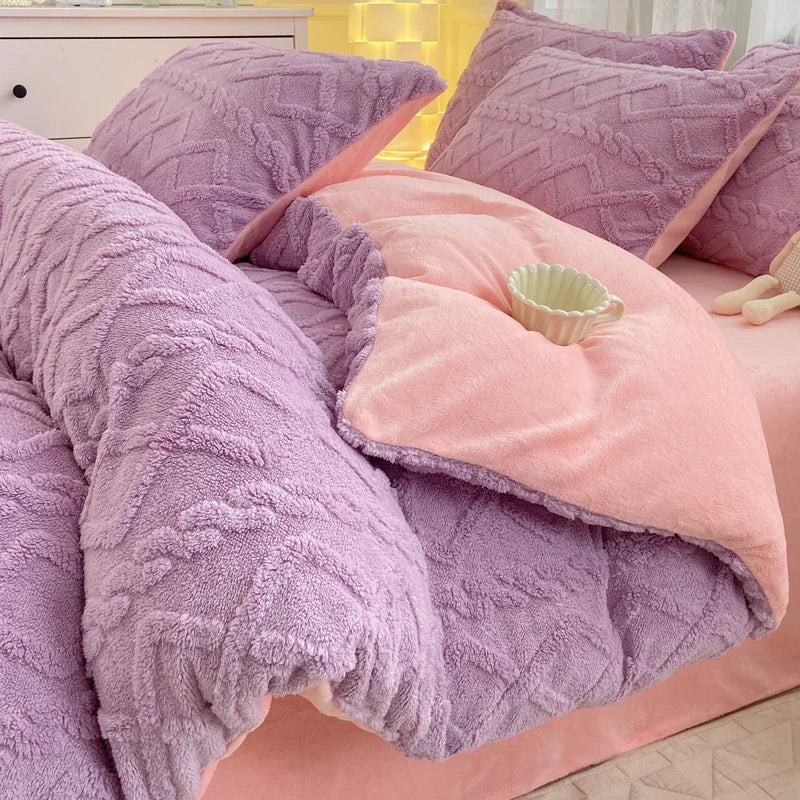 1pc Thicken Flannel Duvet Cover Cartoon Bear Quilt Cover for Kids Winter Warm housse de couette220x240cm (without pillowcase)