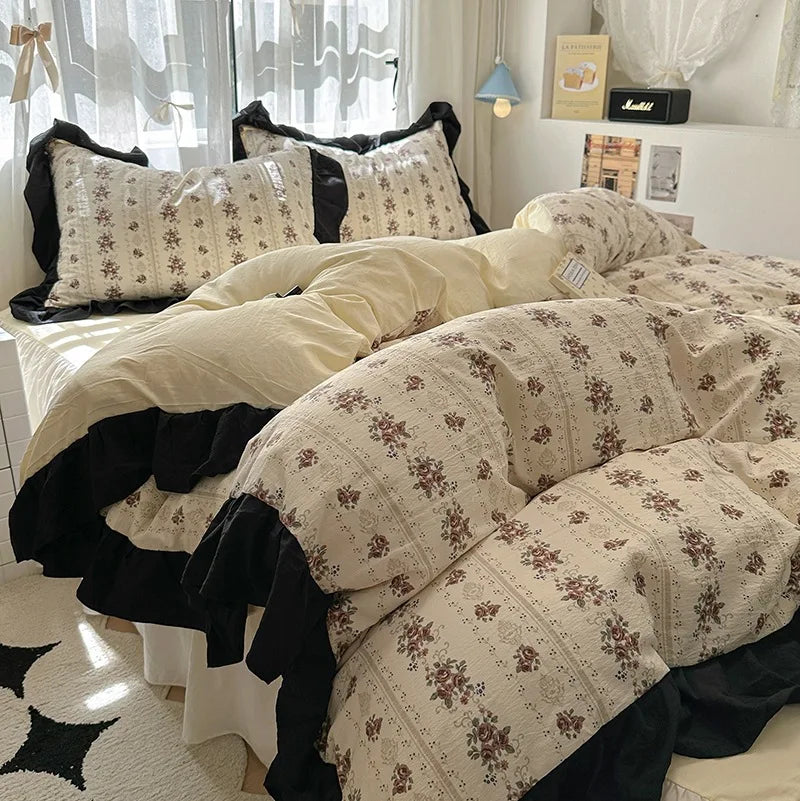 Korean Princess Lace Bedding Set