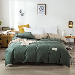 1PC Cotton Single Double Quilt Cover Simple Solid Color Korean Version Duvet Covers Skin Friendly Bedding Comforters Covers