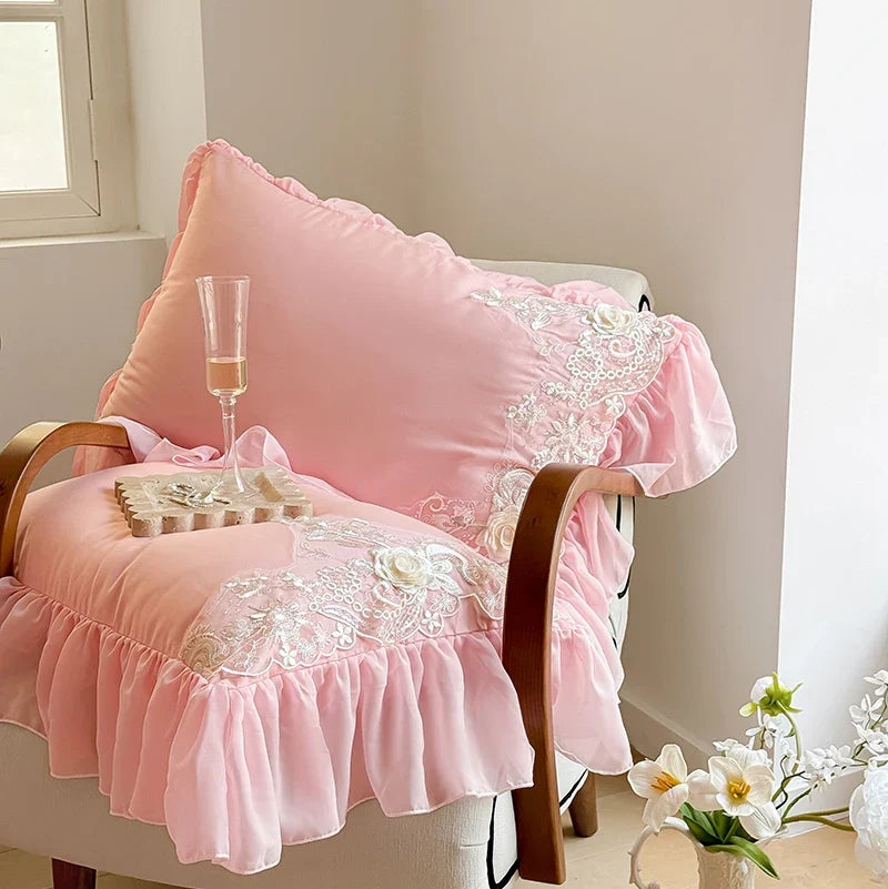Elegant Lace Rose Embroidery Bedding Sets