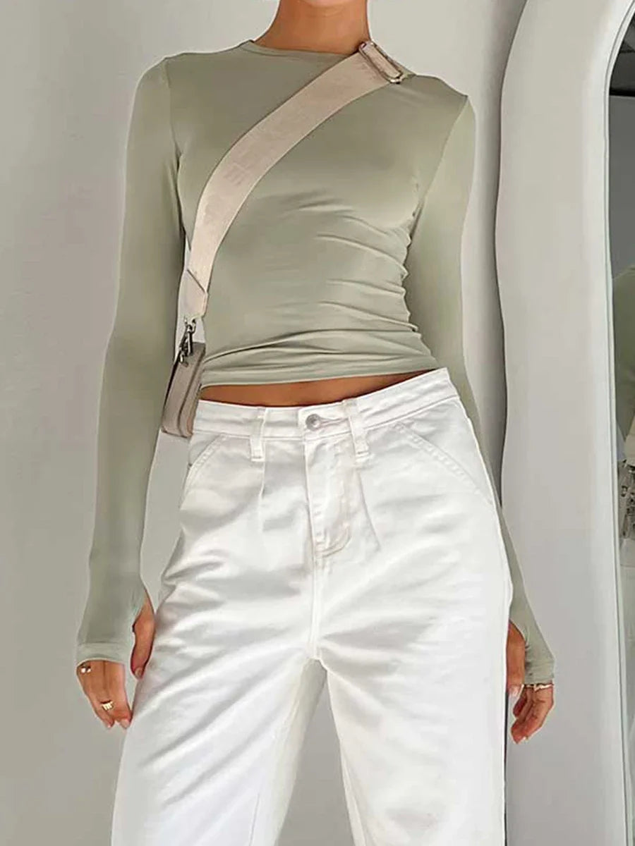 Lenny Thumbhole Crew Neck Top