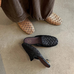 sheepskin woven middle Heel